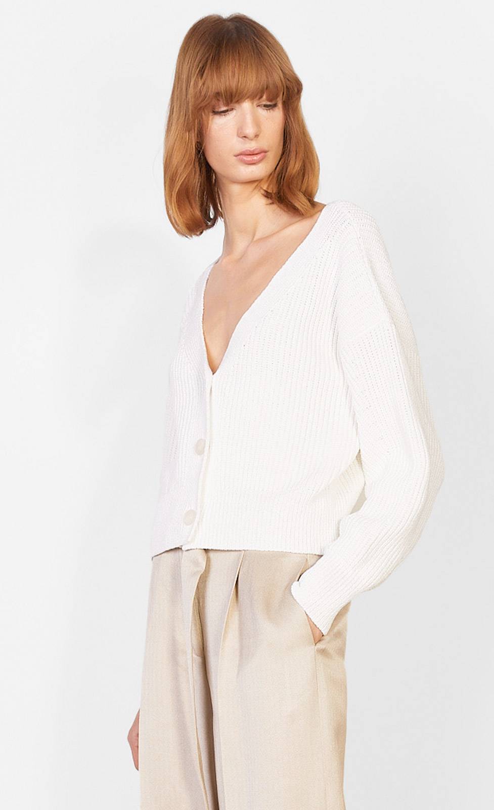 Kiefermann Giovanna Grobe Strickjacke aus Baumwolle Preisnachlass