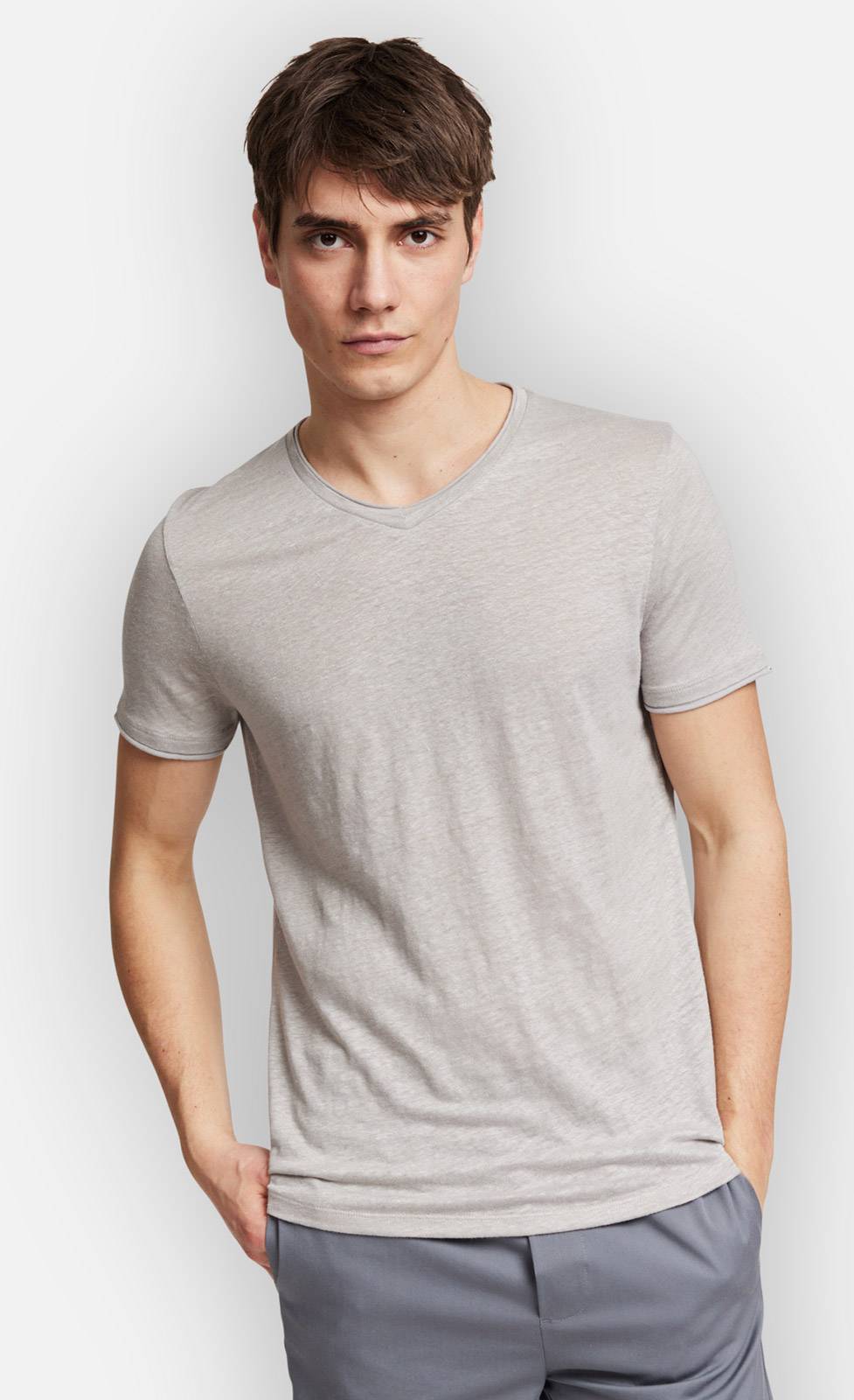 Kiefermann Flynn Leinen-T-Shirt mit V-Ausschnitt Bis zu 55% Rabatt