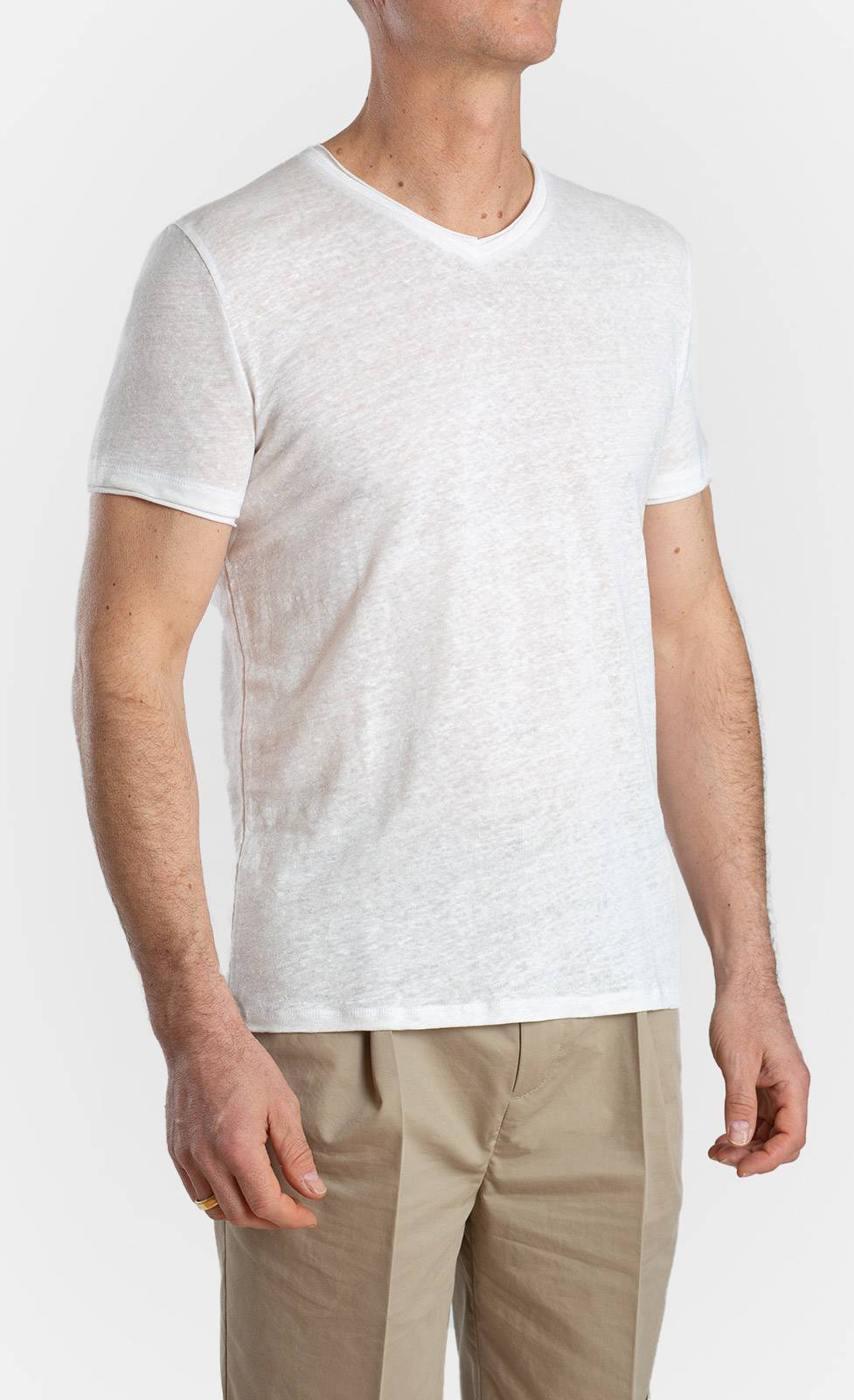 Kiefermann Flynn Leinen-T-Shirt mit V-Ausschnitt Bis zu 55% Rabatt