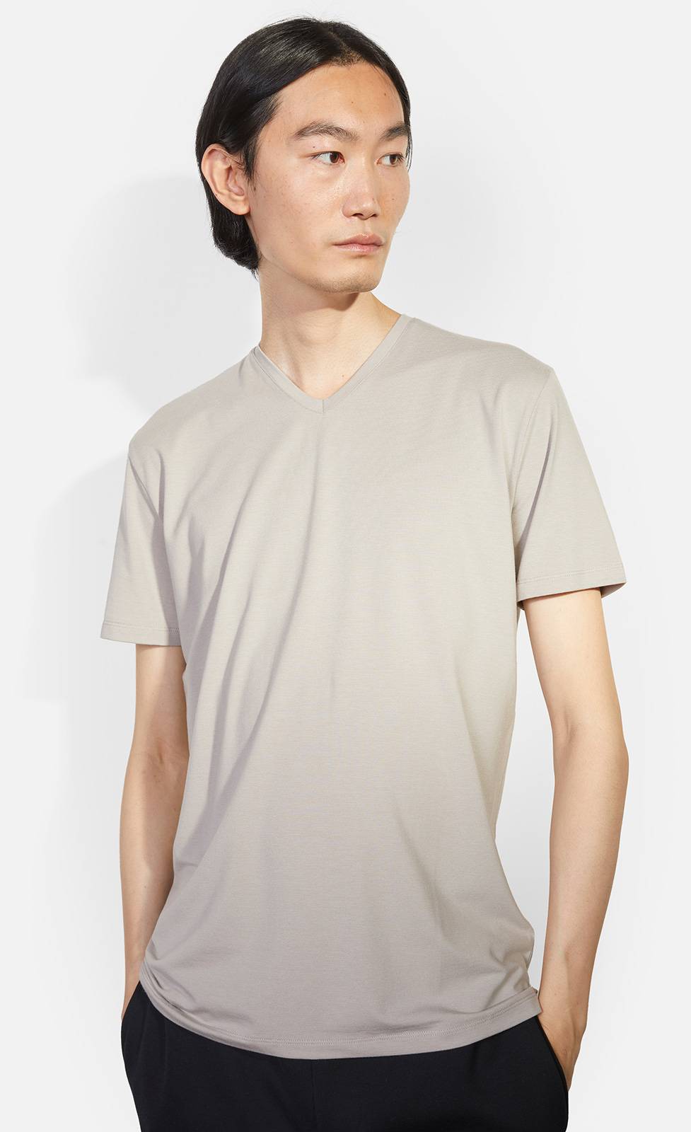 Kiefermann Hape V-Ausschnitt T-Shirt aus Baumwolle-Modal Fabrikladen