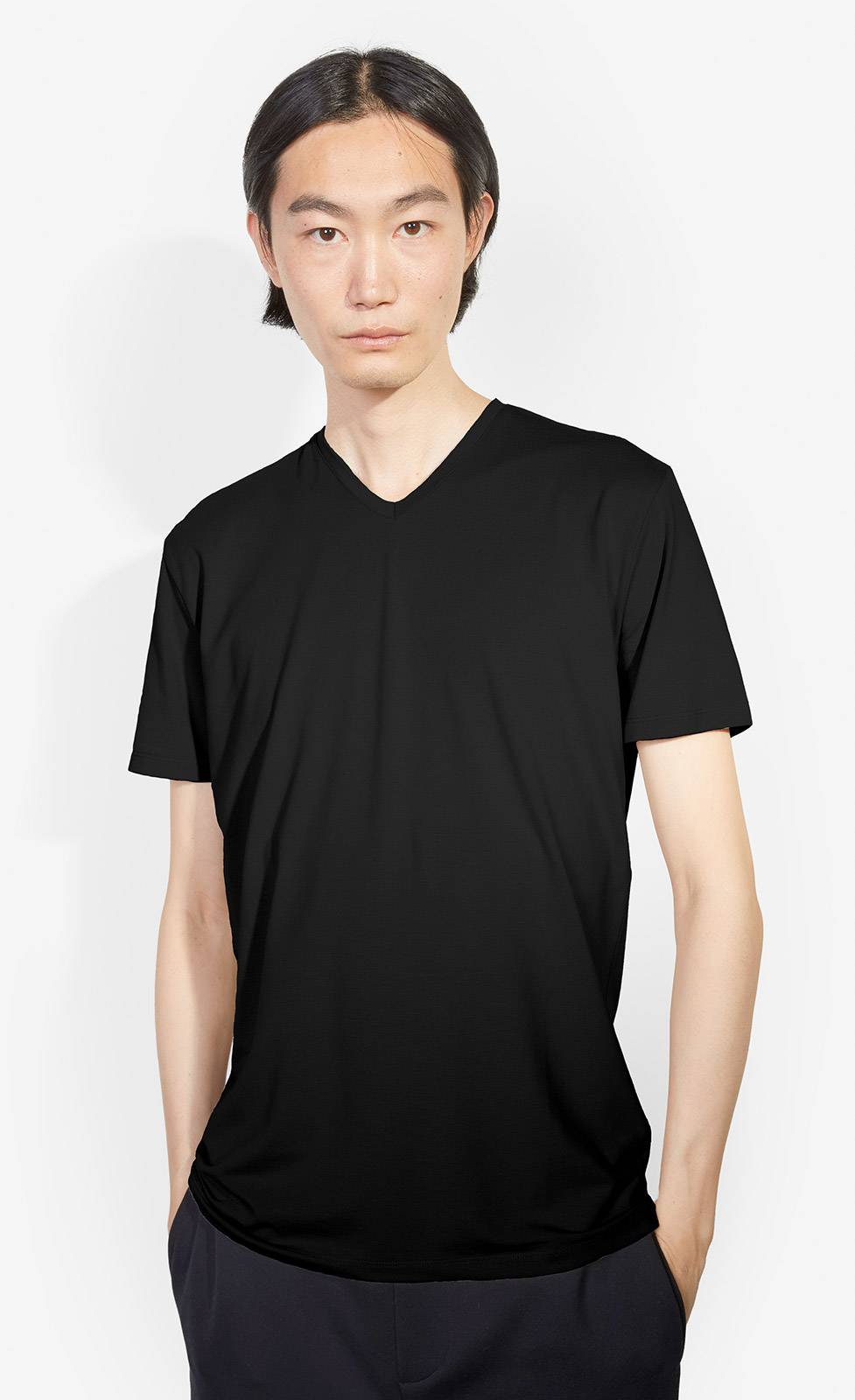 Kiefermann Hape V-Ausschnitt T-Shirt aus Baumwolle-Modal Fabrikladen