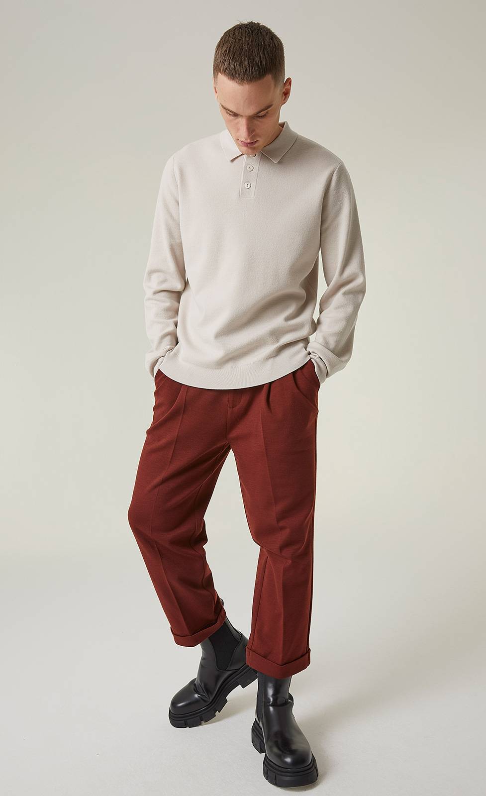 Kiefermann Aidan Strickpullover mit Polokragen im Angebot