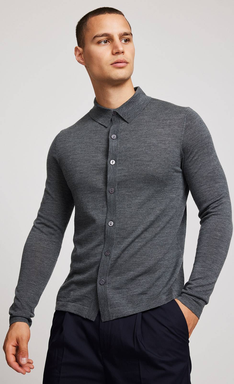 Kiefermann Adam Merino Strickhemd Sonderangebot