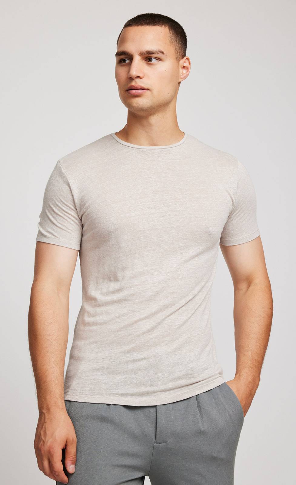 Kiefermann Laine Leinen Rundhals-T-Shirt Fabrikverkauf