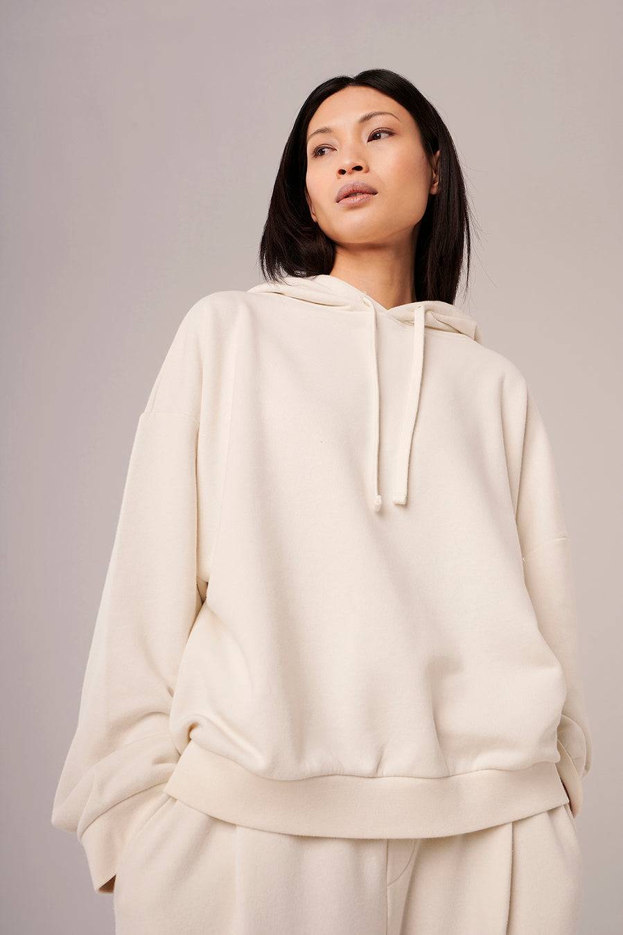 Liv Bergen Hoodie Come in offwhite Outlet