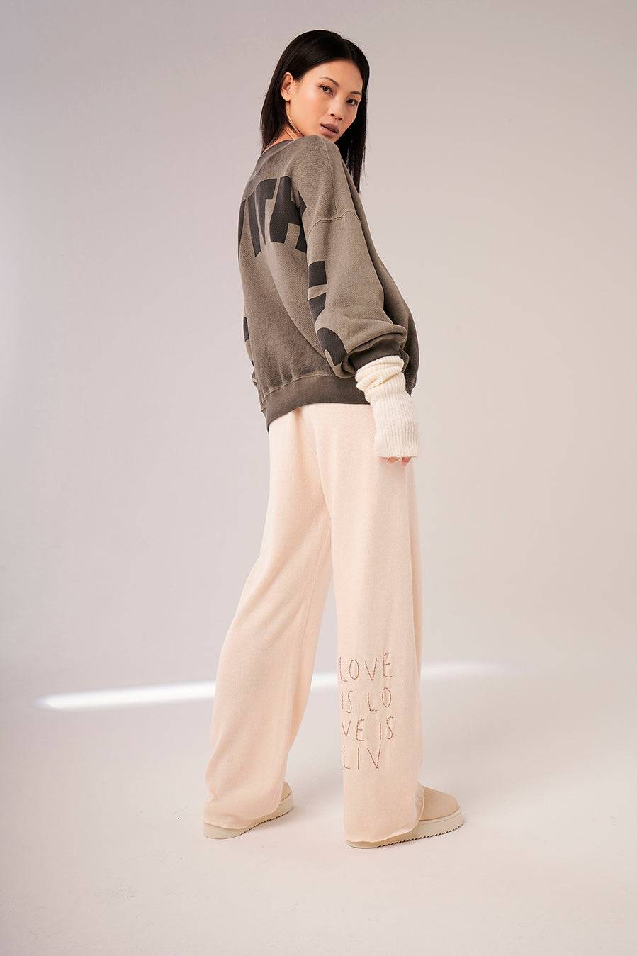 Liv Bergen Hose Knit in creme Verkauf