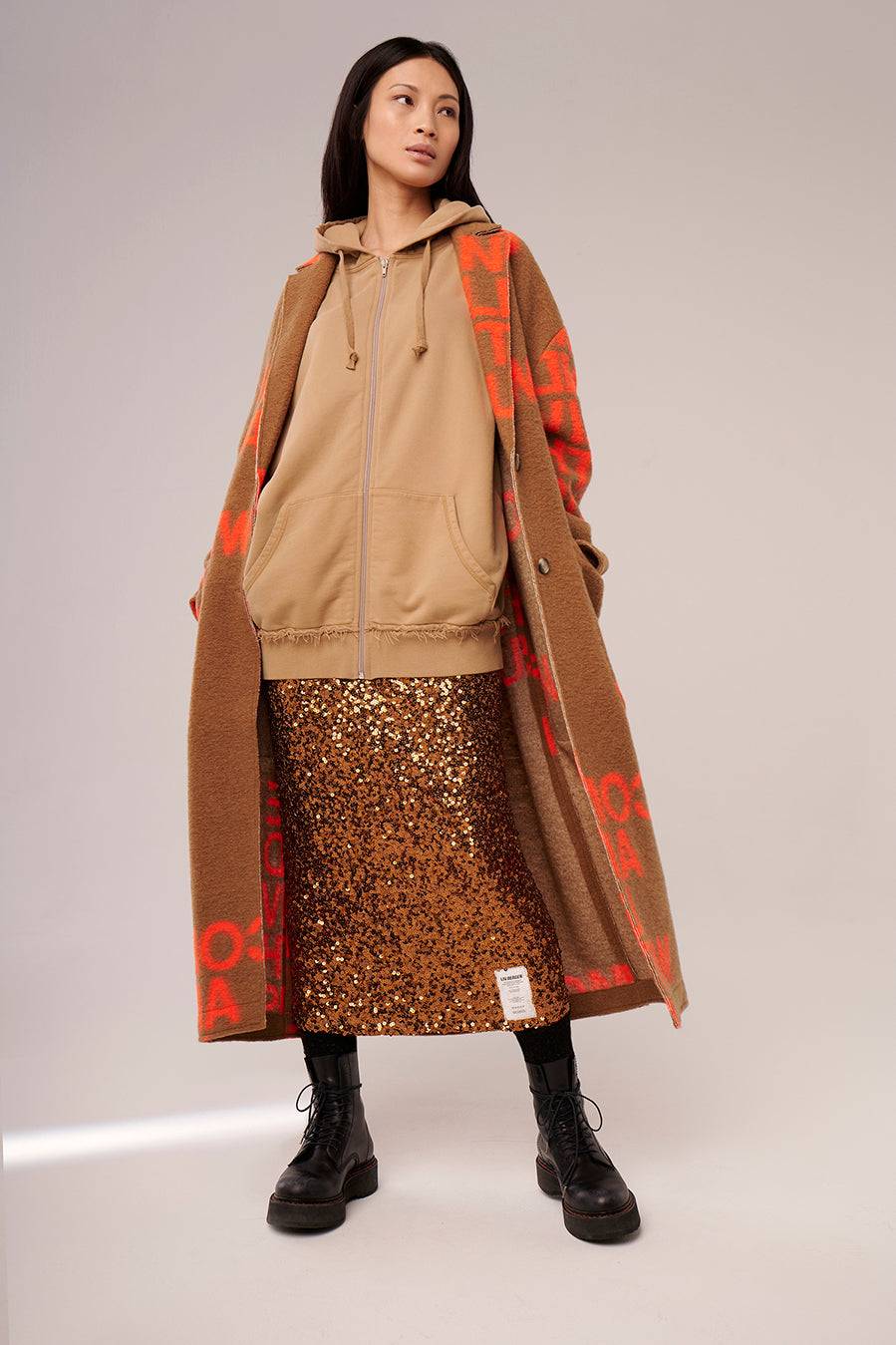 Liv Bergen Mantel Come in camel/orange Valentinstagsangebot