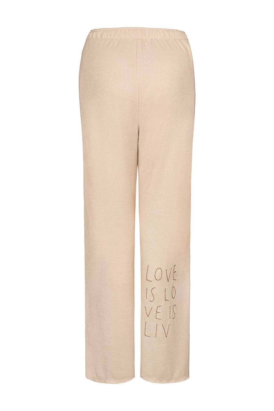 Liv Bergen Hose Knit in creme Lagerräumung