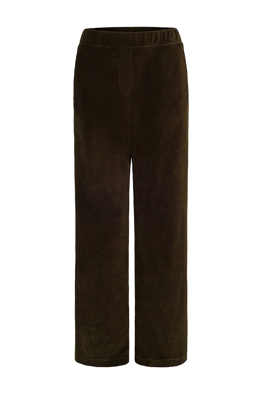 Liv Bergen Hose Velvet in olive Bestseller