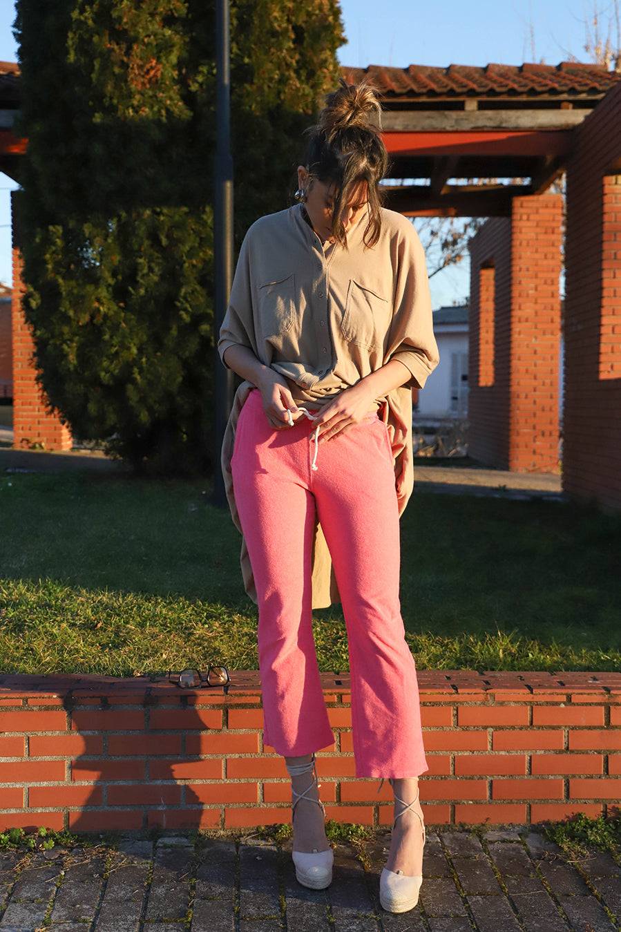 Liv Bergen Hose Frottee in creme Letzter Tag