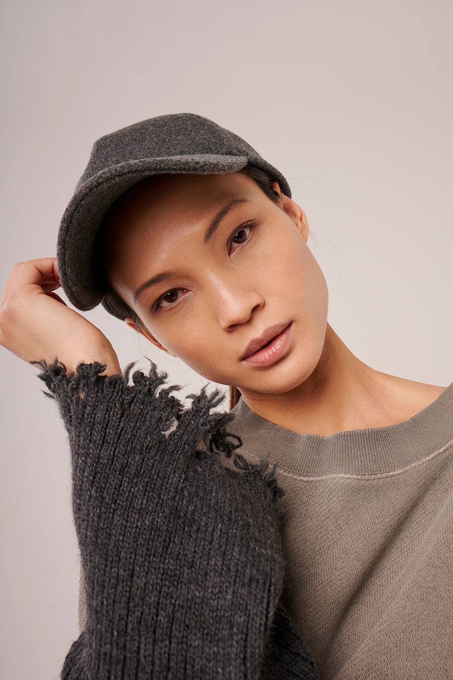 Liv Bergen Sweater Cotton dye in mocca im Angebot