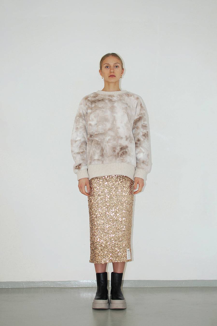 Liv Bergen Sweater Soft in beige batik Muttertagsangebot