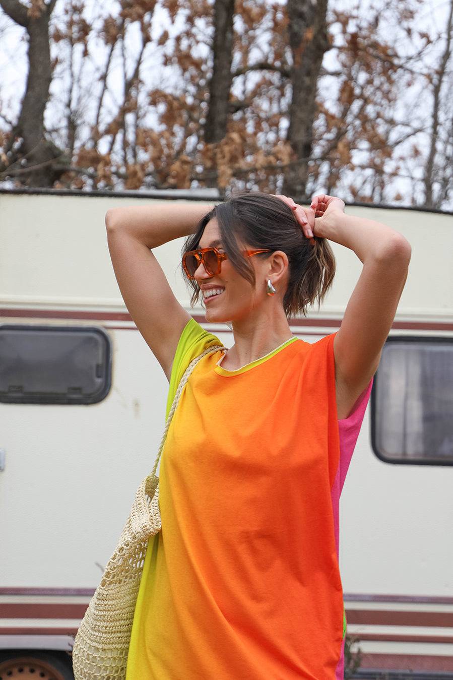Liv Bergen Kleid Rainbow in multicolour Rabatte dieses Monats