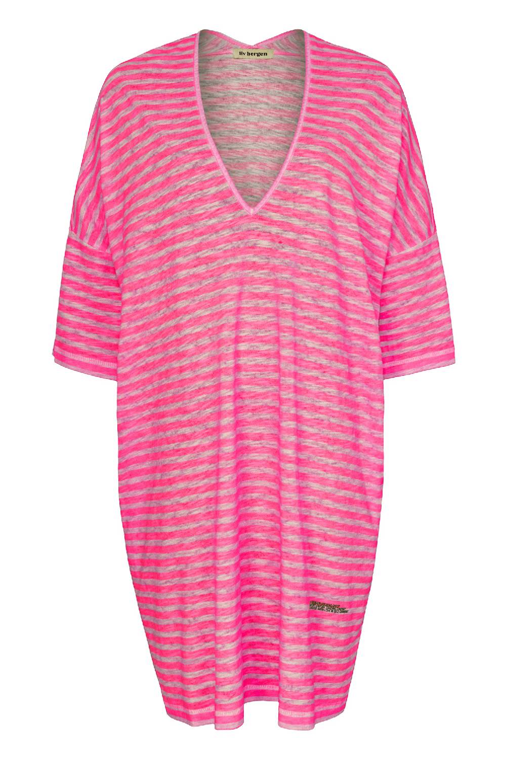 Liv Bergen Oversized Kleid in stripe neon pink Outlet