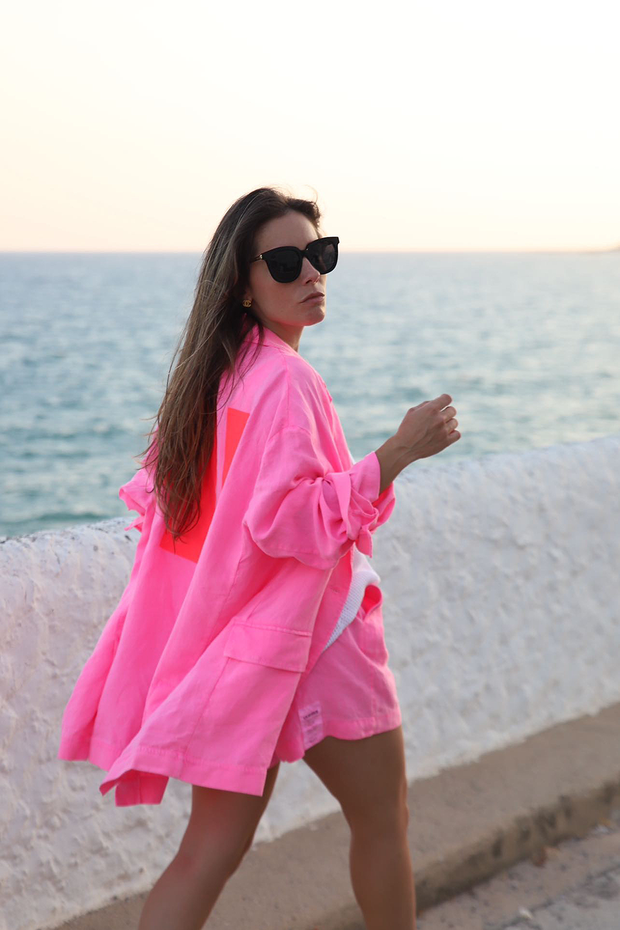 Liv Bergen Oversized Blazer HI in neon pink Flash Sale