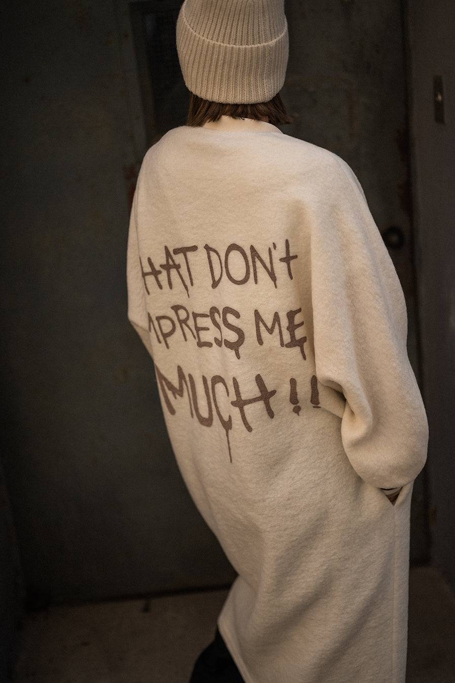 Liv Bergen Mantel "THAT DON'T IMPRESS ME MUCH" in creme Heißer Verkauf