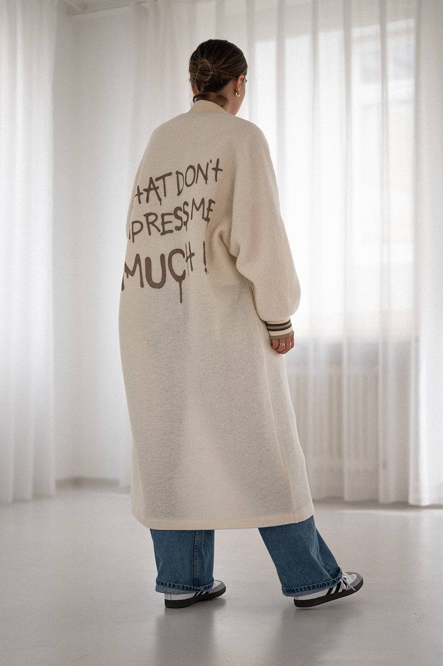 Liv Bergen Mantel "THAT DON'T IMPRESS ME MUCH" in creme Heißer Verkauf