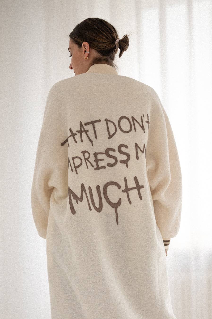 Liv Bergen Mantel "THAT DON'T IMPRESS ME MUCH" in creme Heißer Verkauf