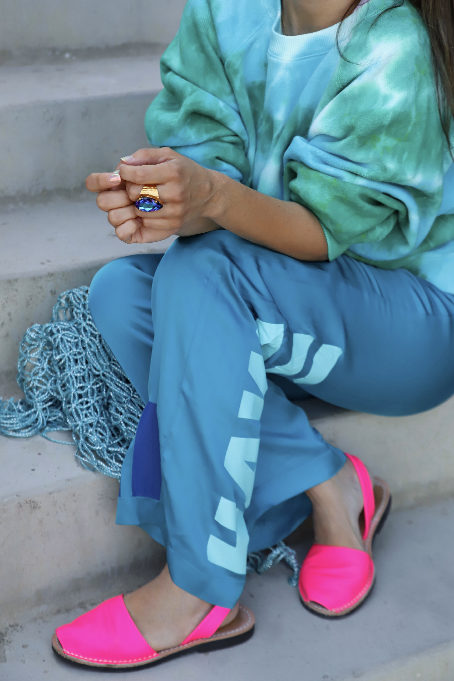Liv Bergen Sweater Clouds in turquoise Bestseller
