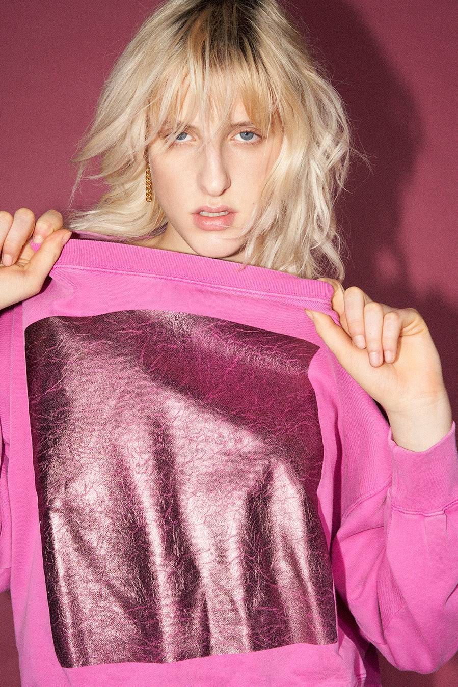 Liv Bergen Sweater square "100% Organic Cotton" in rose Limitierter Zeitrabatt