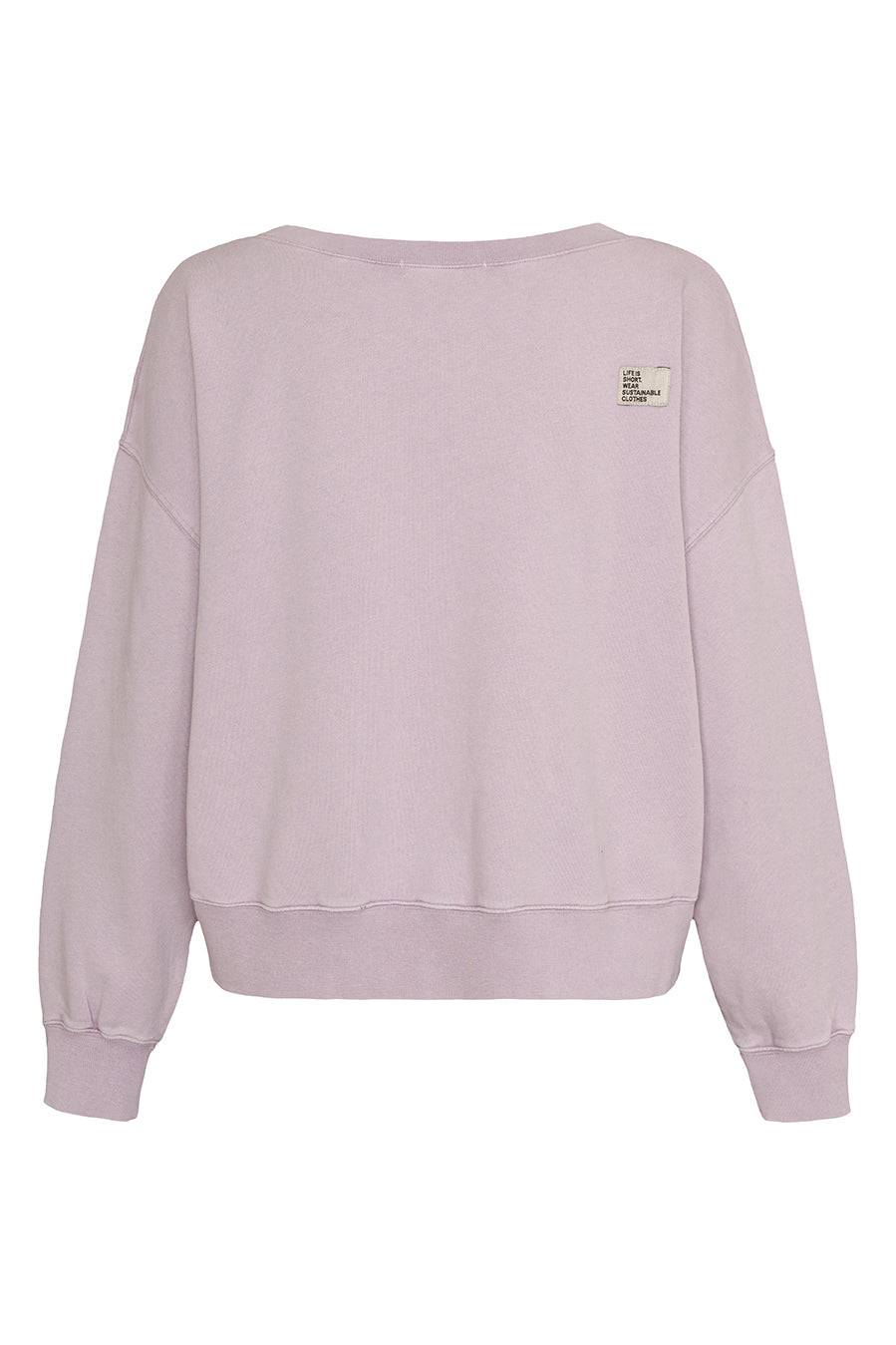 Liv Bergen Sweater square "100% Organic Cotton" in lilac Fabrik Onlineshop