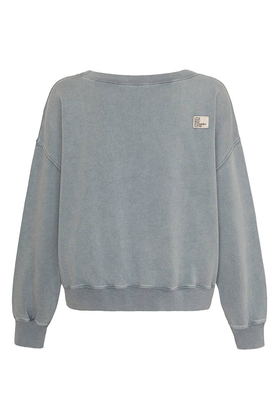 Liv Bergen Sweater square "100% Organic Cotton" in stormy Fabrikpreis