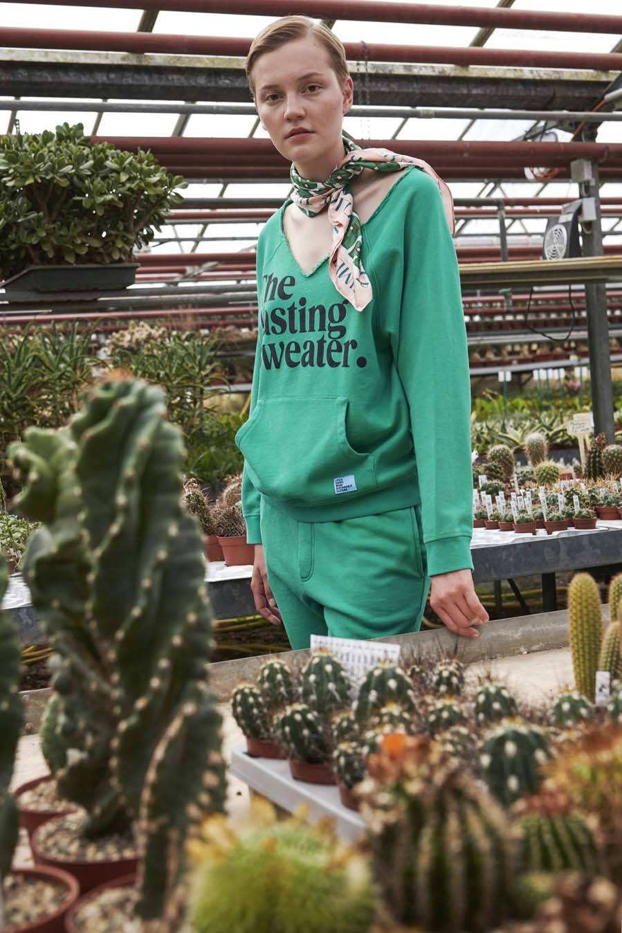 Liv Bergen Hose "100% Organic Cotton" in emerald Discount Store für neue Produkte