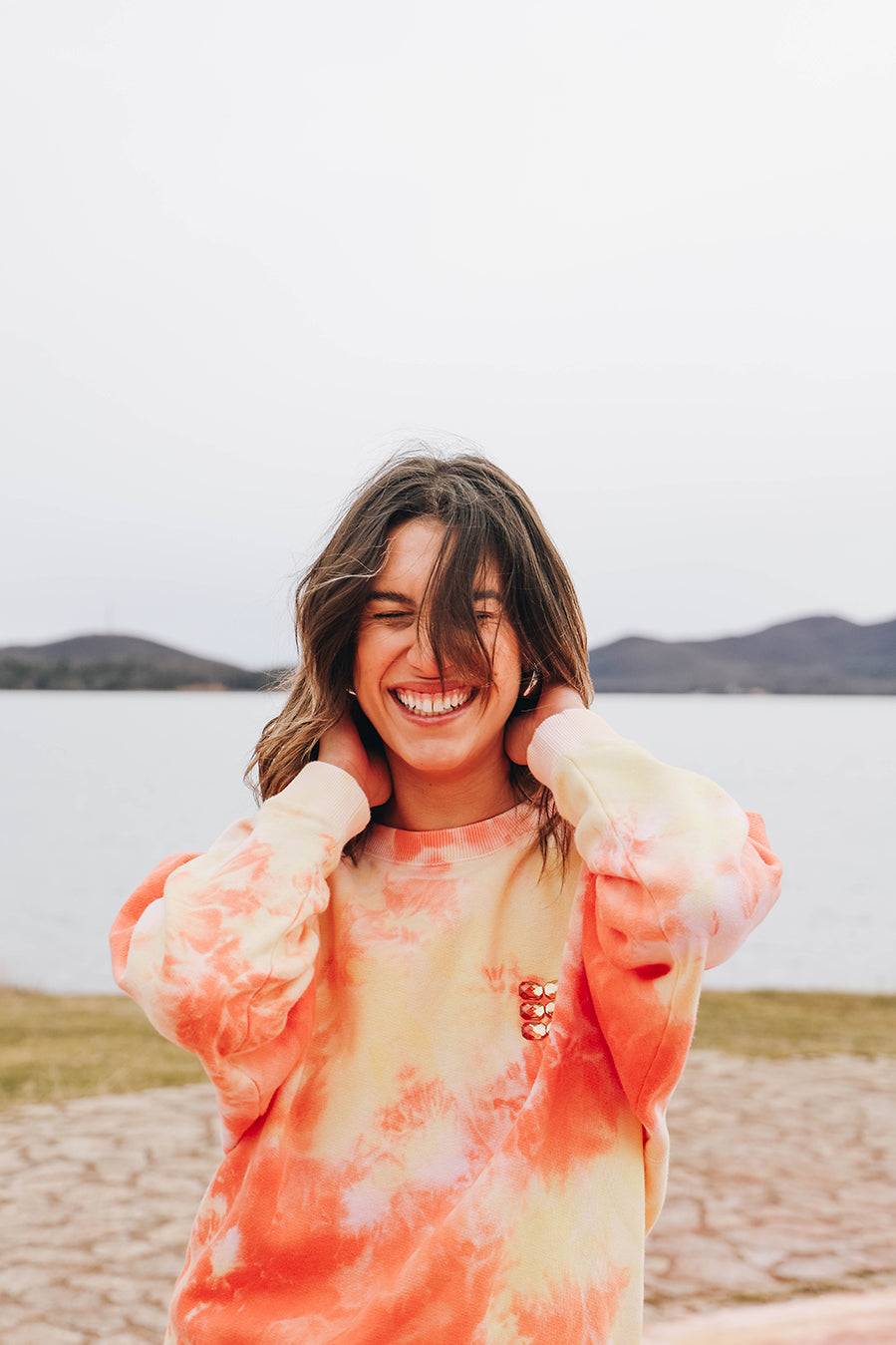 Liv Bergen Sweater Clouds in orange Super Rabatt