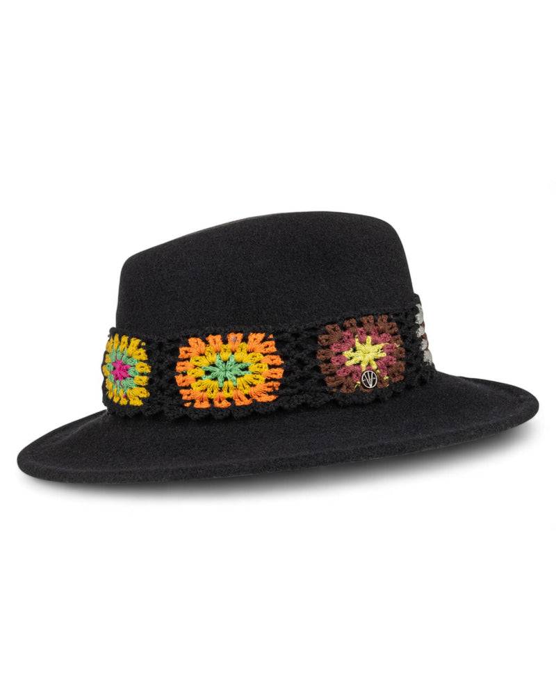 Loevenich Damen Woll-Fedora - Schwarz Super Sparpreis