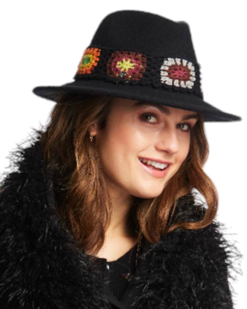 Loevenich Damen Woll-Fedora - Schwarz Super Sparpreis