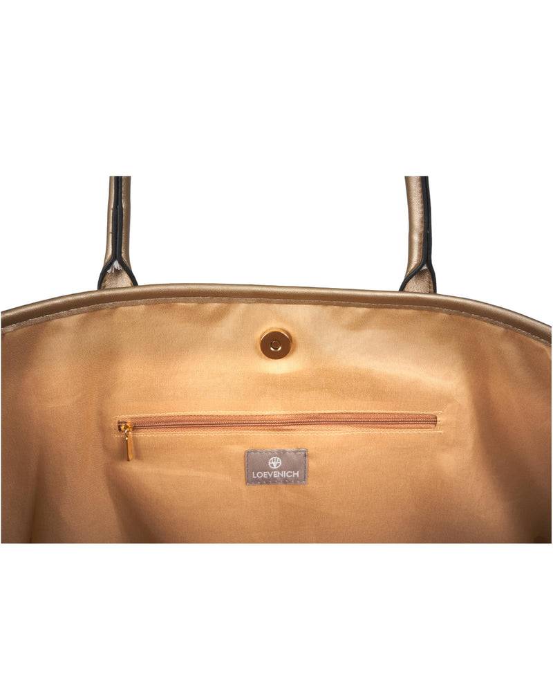 Loevenich Set: gehäkelter Strohhut plus Tasche-Gold Letzter Tag