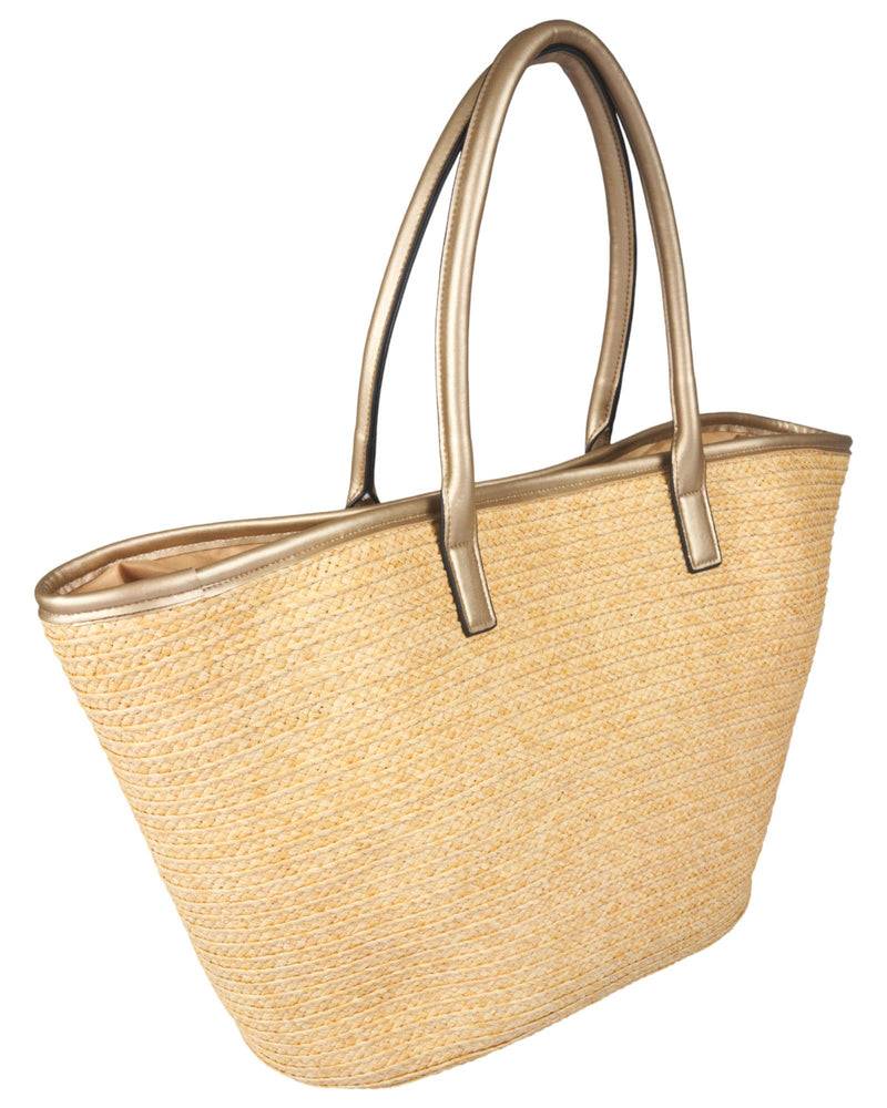 Loevenich Set: gehäkelter Strohhut plus Tasche-Gold Letzter Tag
