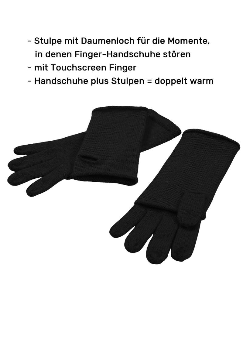 Loevenich Fingerhandschuhe - Schwarz Fabrik Onlineshop
