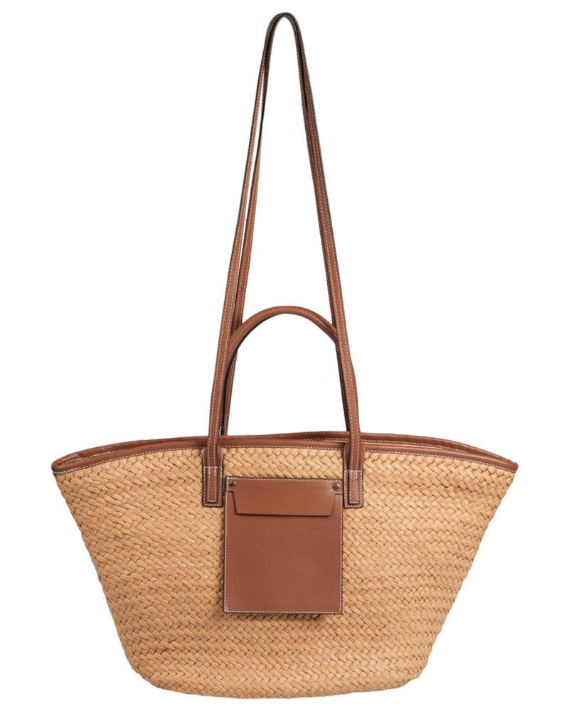 Loevenich Korb mit veganem Leder Band - Kamel Flash Sale