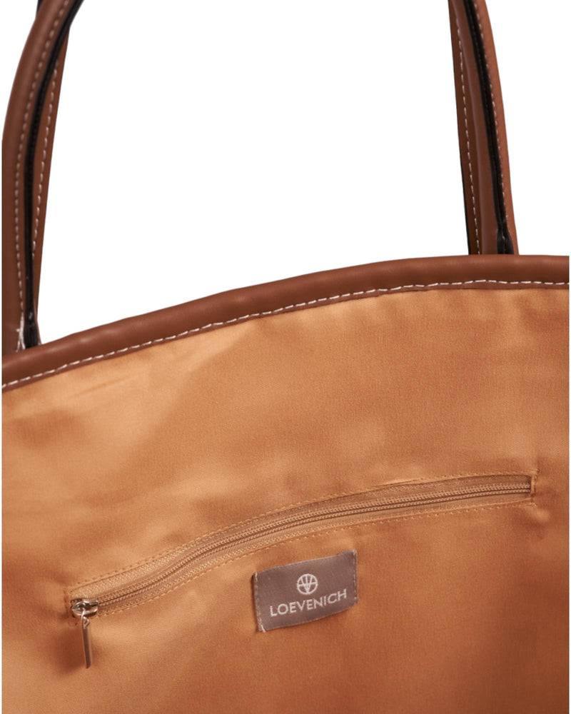 Loevenich Korb mit veganem Leder Band - Kamel Flash Sale