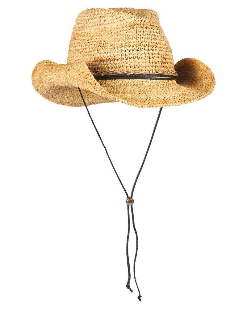Loevenich Loevenich Cowboyhut - Leichter Naturfarbener Raffia-Strohhut mit formbarem Rand Cyber Monday