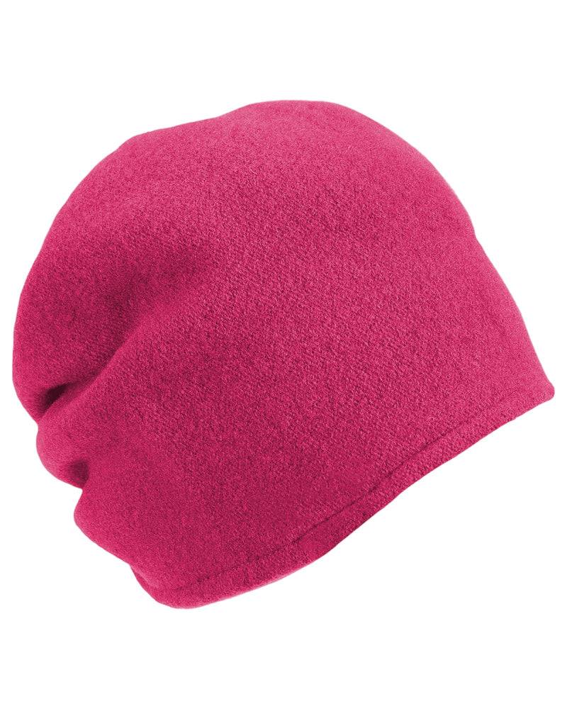 Loevenich Woll-Beanie, hinten gerafft in uni Pink Weihnachtsangebot