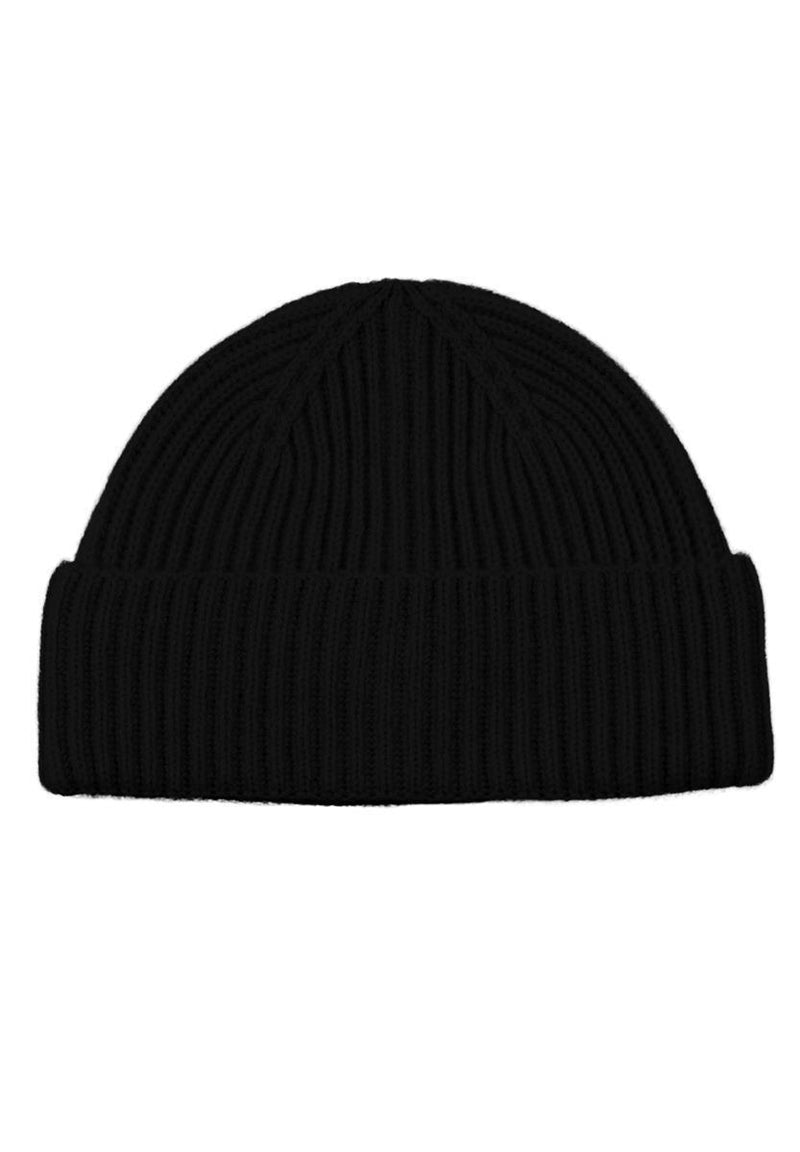 Loevenich Kaschmir-Mütze + Schal mit geometrischem Muster - Schwarz Top Angebot