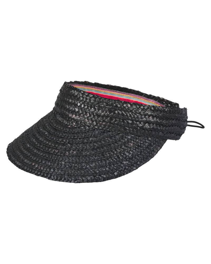 Loevenich Strand- und Sport-Visor aus Stroh-Schwarz Nur für heute