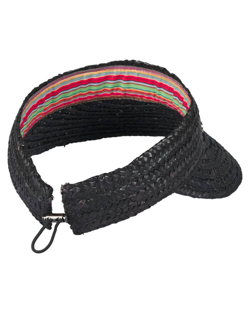 Loevenich Strand- und Sport-Visor aus Stroh-Schwarz Nur für heute
