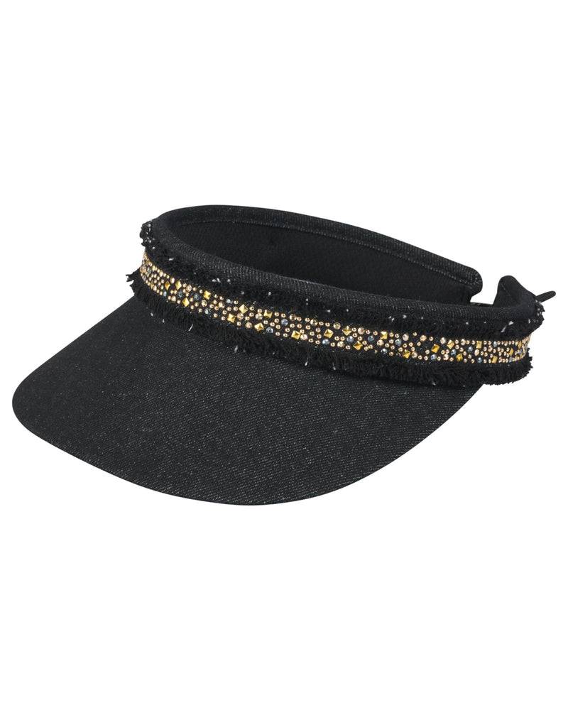 Loevenich Visor mit Glitzersteinchen-Denim Schwarz Rabatte dieses Monats
