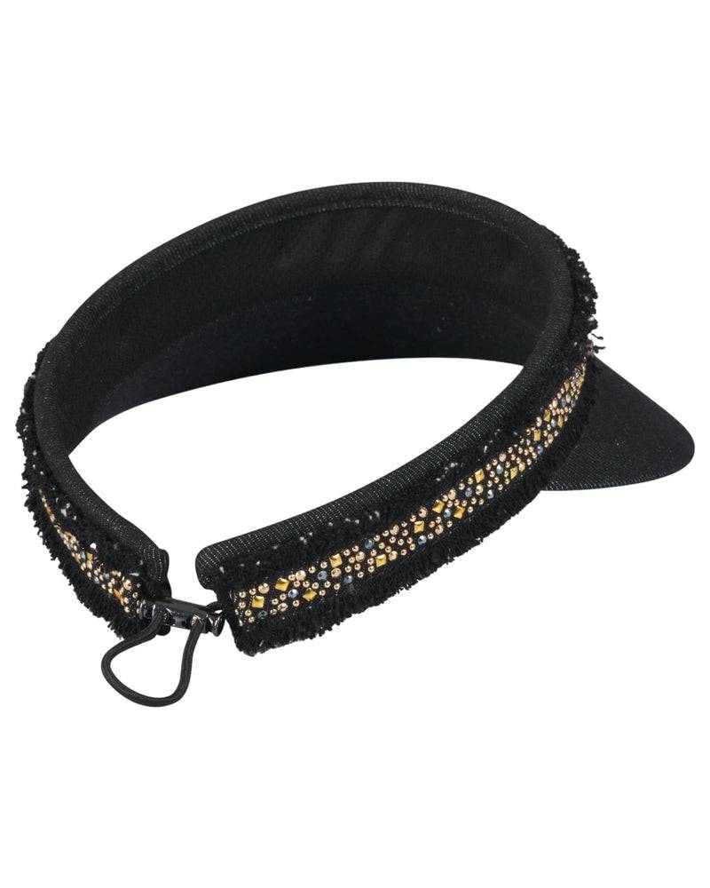 Loevenich Visor mit Glitzersteinchen-Denim Schwarz Rabatte dieses Monats