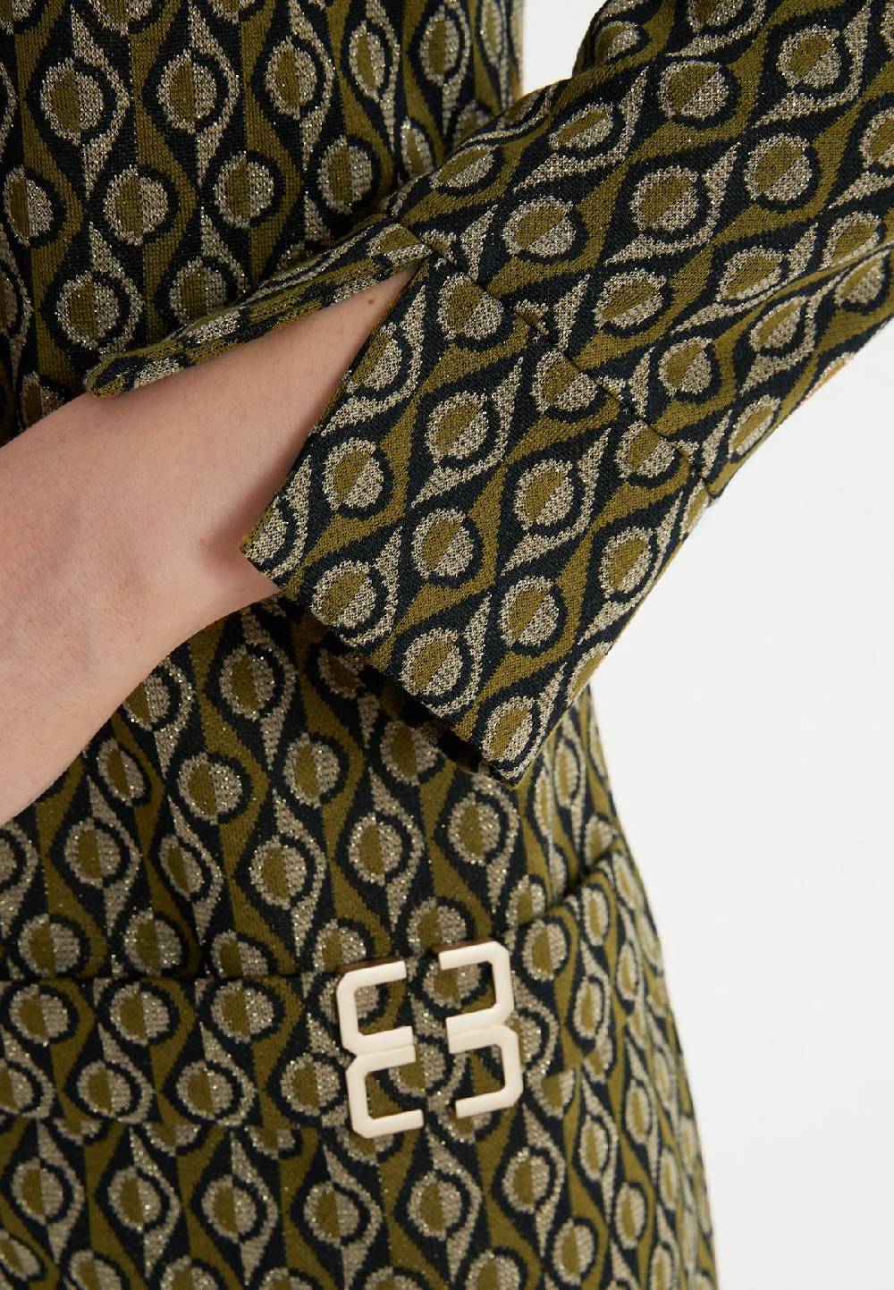 Ana Alcazar Grün-Goldenes Tunikakleid Penalisa Fabrikverkauf