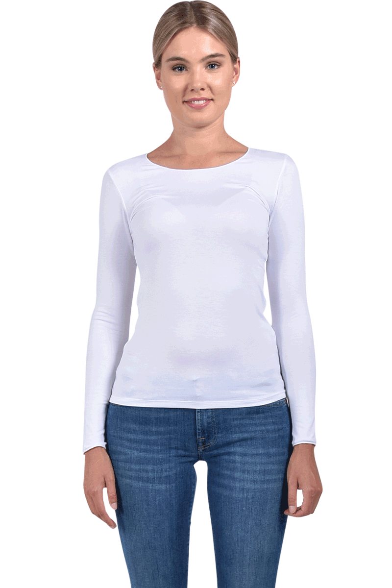 MAJESTIC Langarm-Rundhalsshirt aus Viskose von MAJESTIC VIP-Rabatte