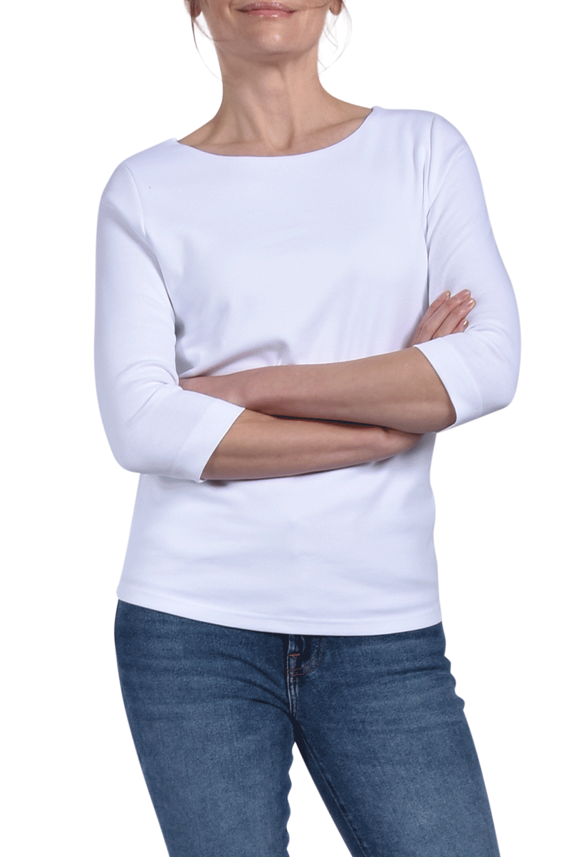 EFIXELLE Baumwollshirt mit U-Boot-Ausschnitt von EFIXELLE Kostenloser Versand international
