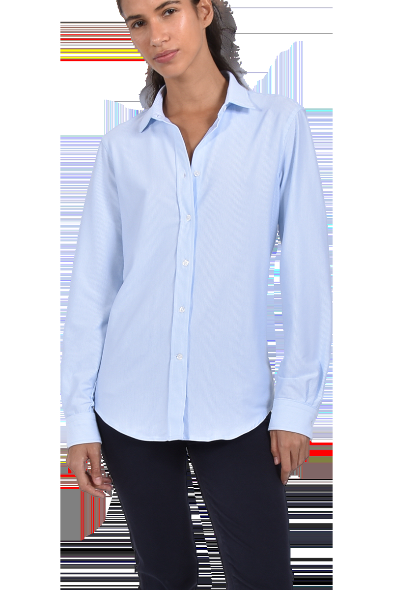 INSIEME Sportliche Jersey-Bluse mit schmalen Streifen und Knopfleiste Black Friday