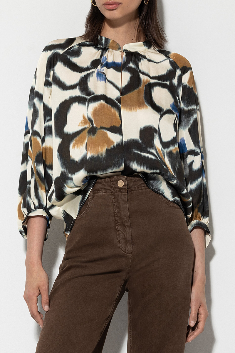 LUISA CERANO Satin-Bluse mit Flower-Print von LUISA CERANO Nur für heute