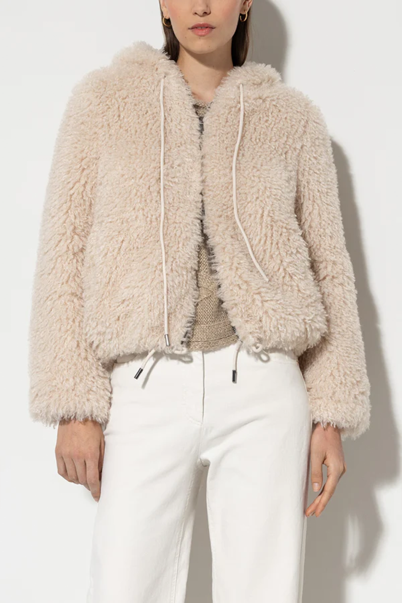 LUISA CERANO Blouson in Felloptik mit Kapuze von LUISA CERANO im Angebot