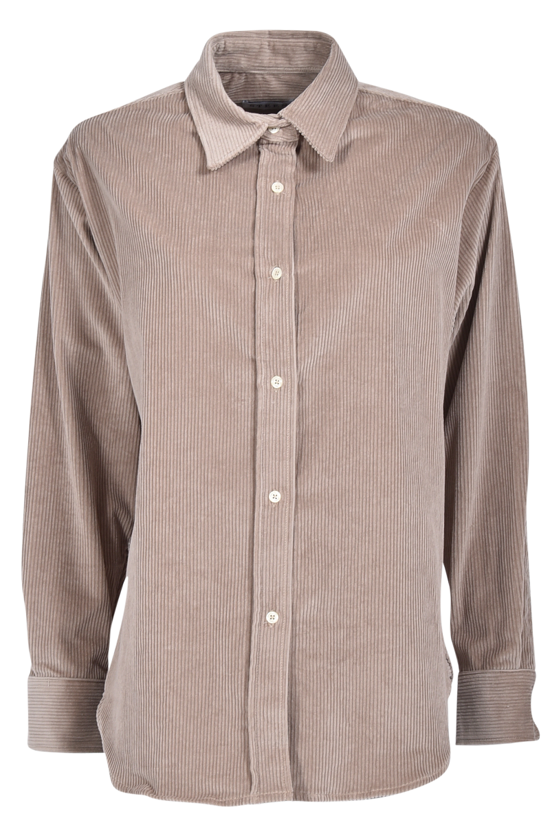 STEEN Oversized Cordhemd mit abgerundetem Saum