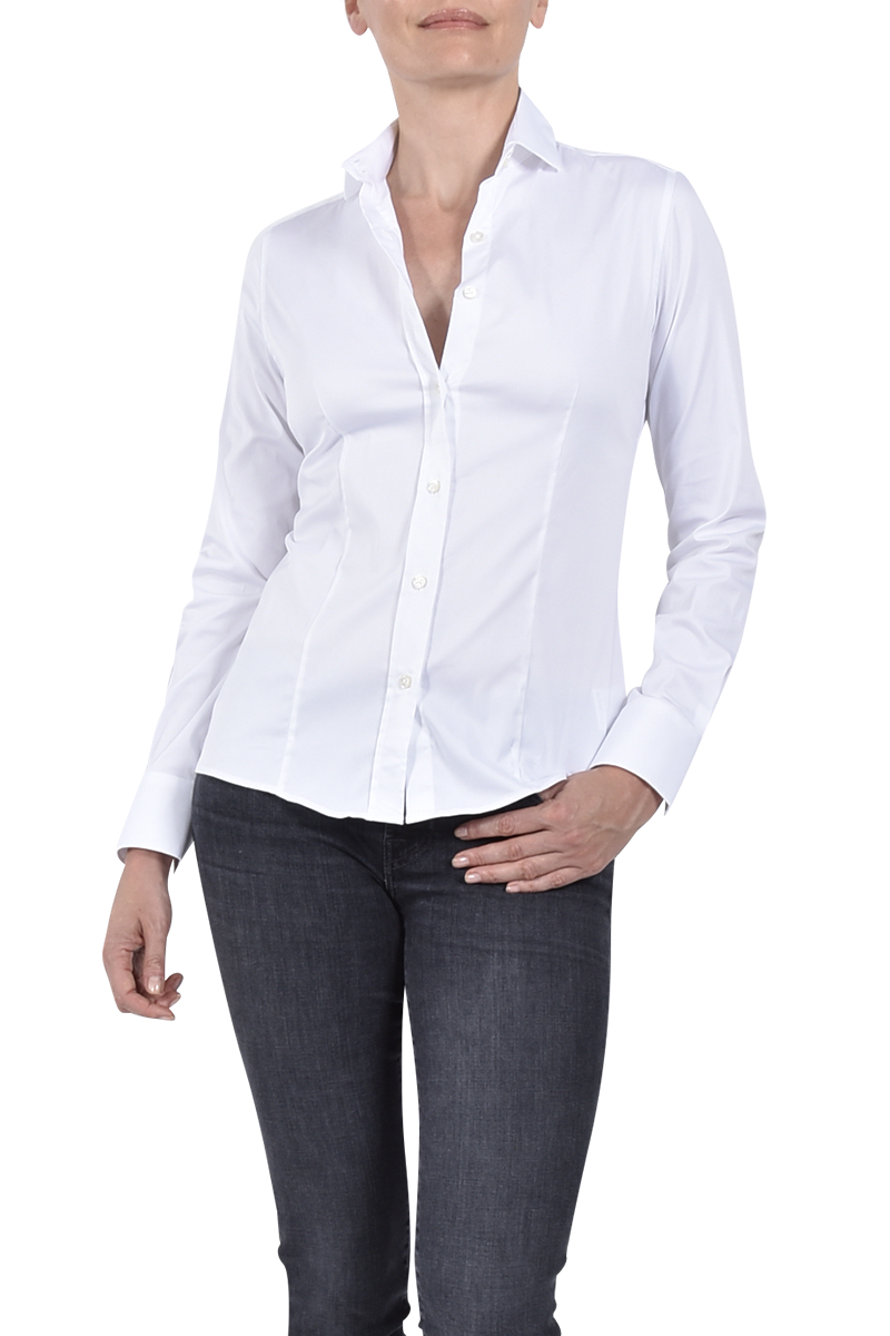 Soluzione Baumwollbluse mit Abnähern von SOLUZIONE Begrenztes Angebot